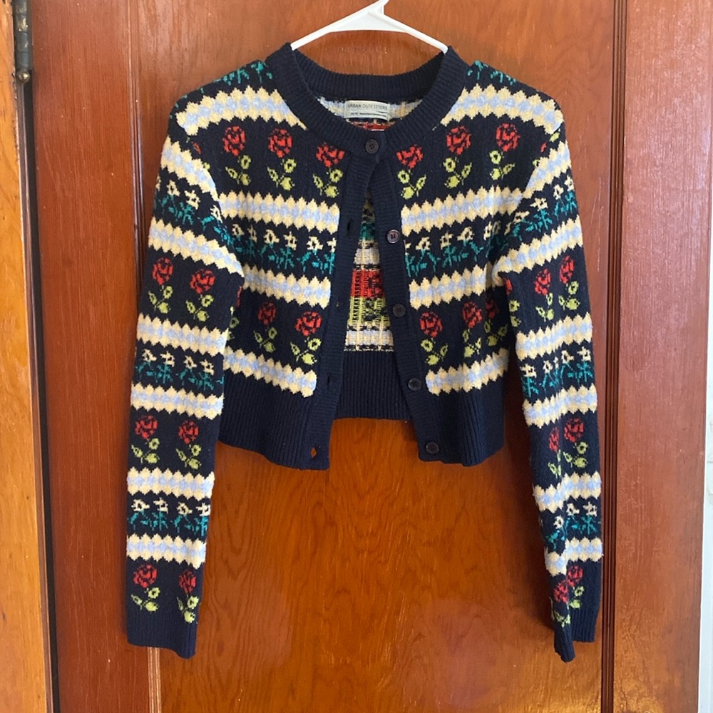 UO floral knit cardigan